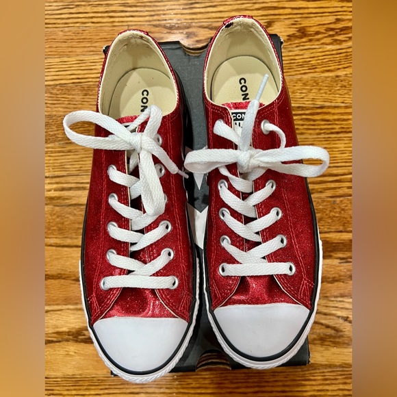 Converse Chuck Taylor Low top shoe Pink Pop Glitter Youth Size 5 - Picture 1 of 6